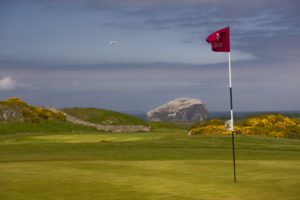 golf course in east lothian overlooking bass rock